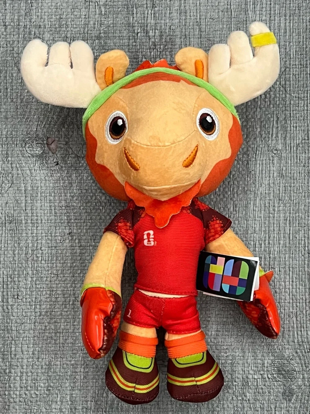 FIFA World Cup Maple Moose Plush Stuffed Animal Red Jersey